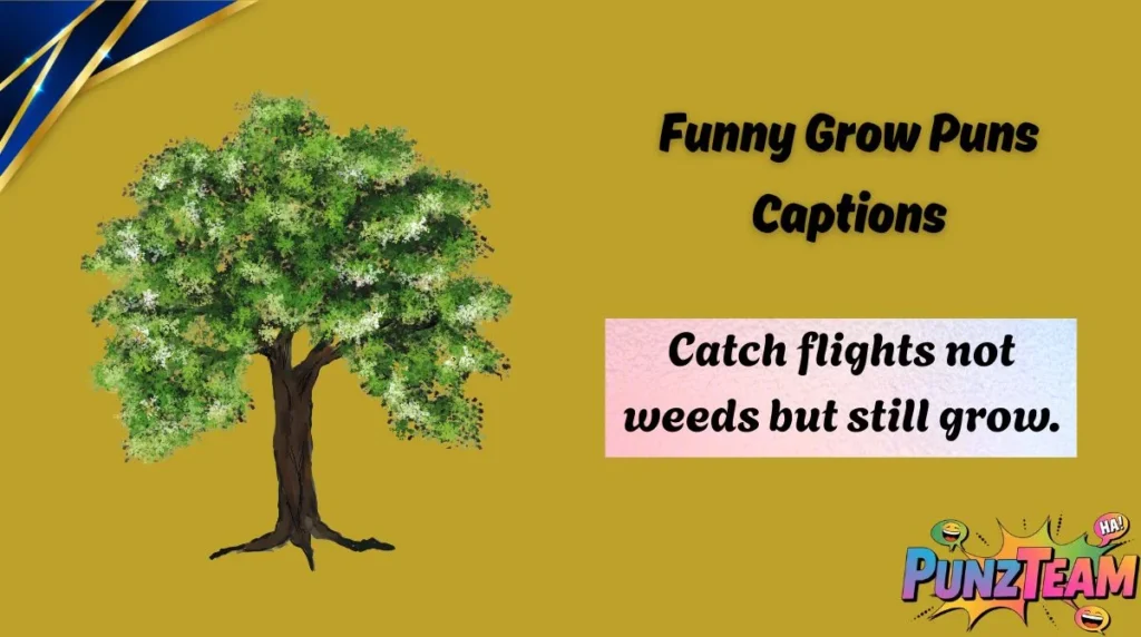 Funny Grow Puns Captions